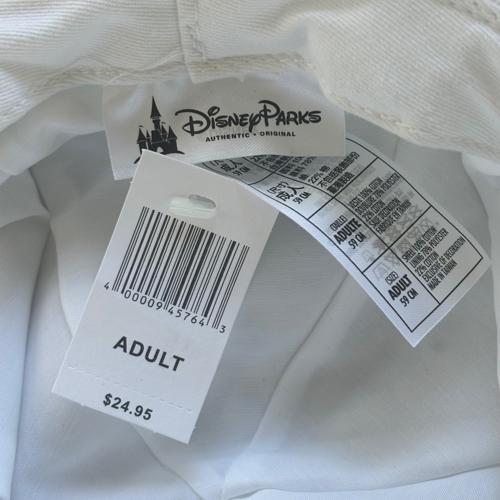 Disney Parks Bucket Hat Adult OS White Blue Monogram NWT Streetwear Disneycore - Picture 3 of 8
